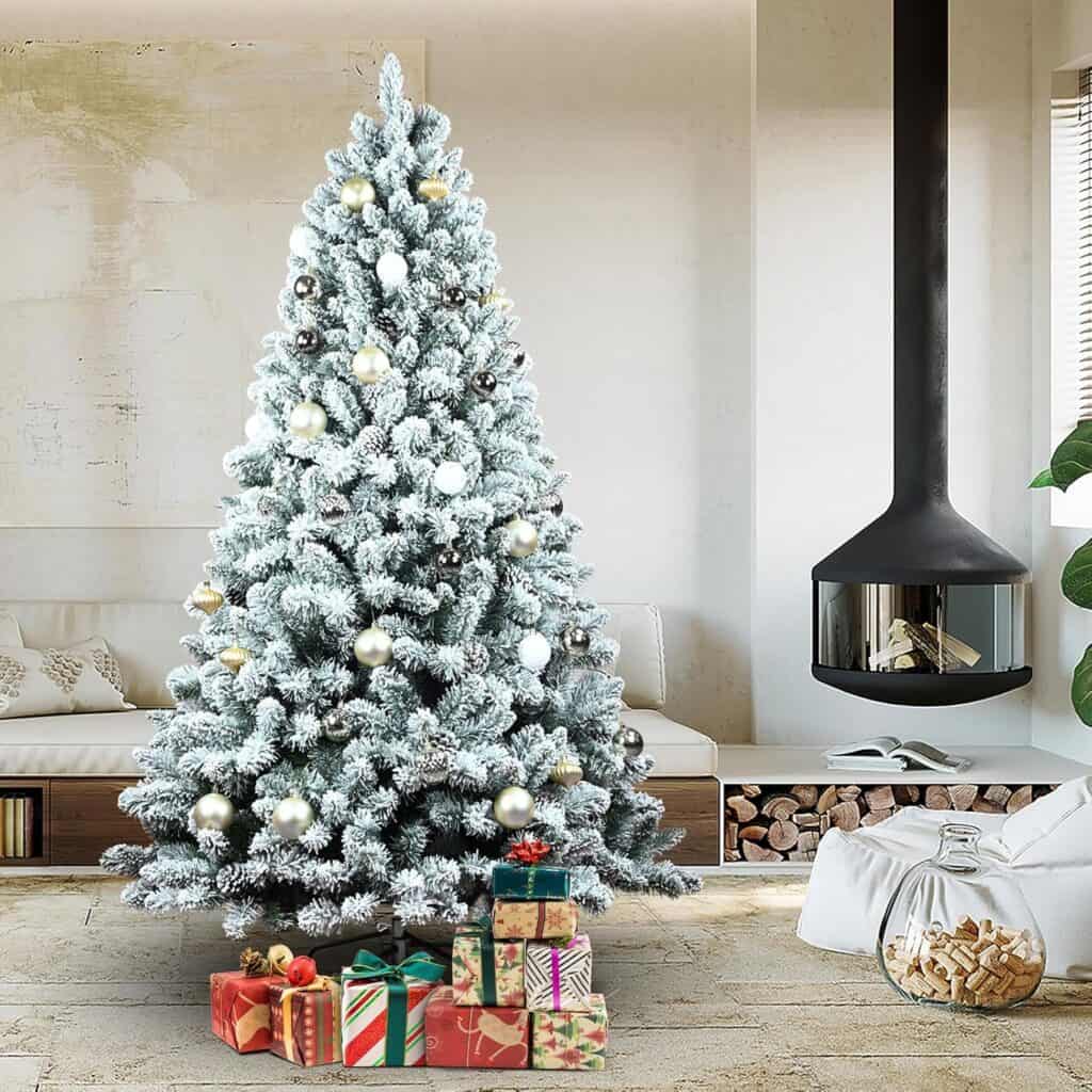 árbol de navidad nevado